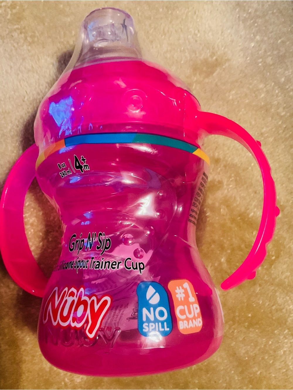 🎊🆕💕 Nuby Grip 'N' Sip Pink Trainer Cup
